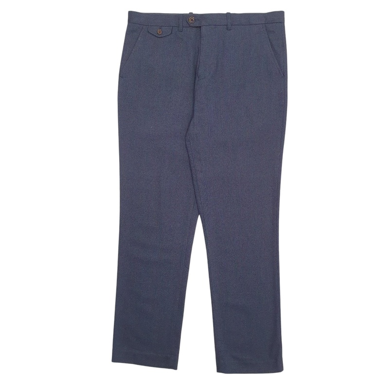 Mens White Stuff Navy Formal Cotton  Trousers Mens W34 L30