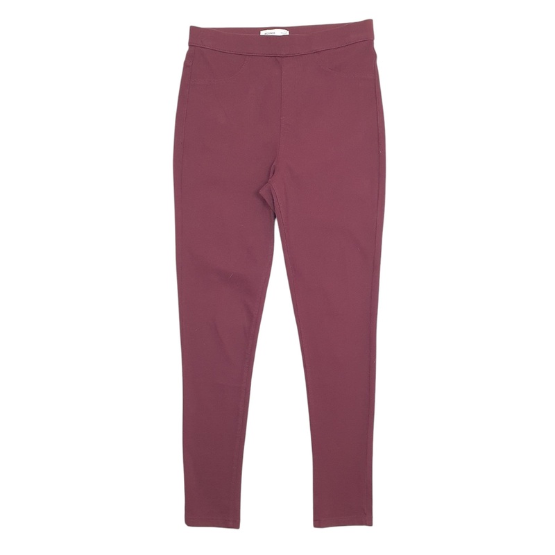 Womens M&S Jeggings Stretch Fit Burgundy Jogger Cotton Blend  Trousers Womens UK12