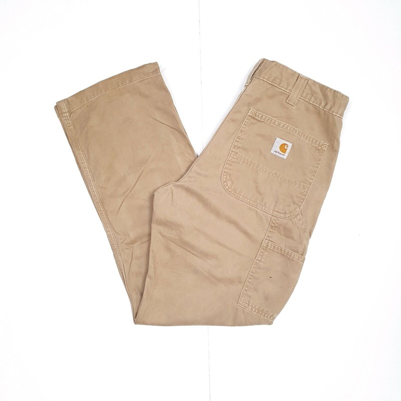 Mens CARHARTT  Khaki Carpenter Workwear Trousers W32 L30