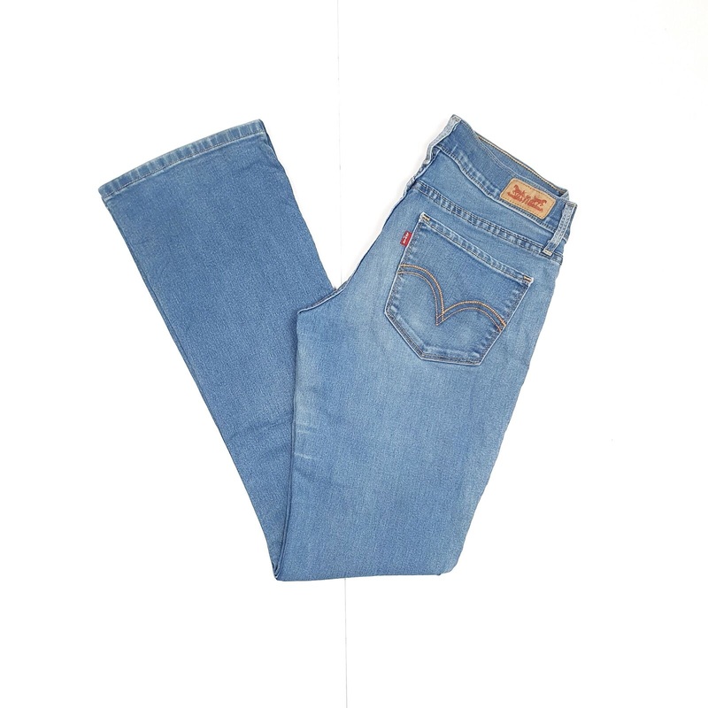 Womens LEVI'S 524 Superlow Bootcut Fit Blue Denim Jeans Trousers  5M
