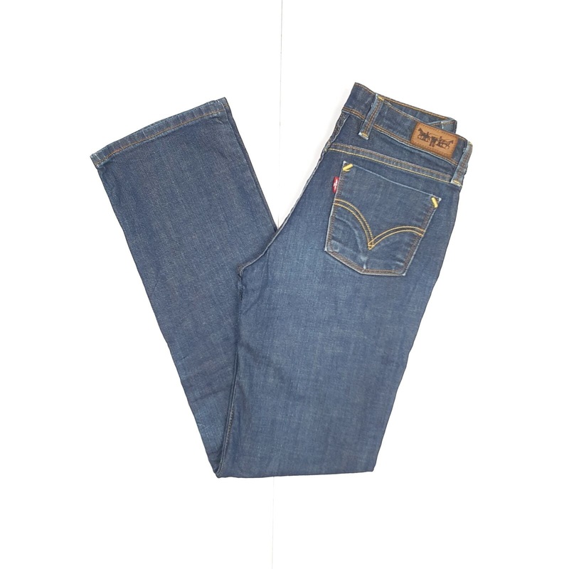 Womens LEVI'S 627 Straight Fit Blue Denim Jeans Trousers UK10