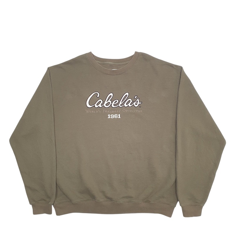 Cabelas Spellout 1961 Crewneck Cotton Blend Sweatshirt Jumper Mens XL