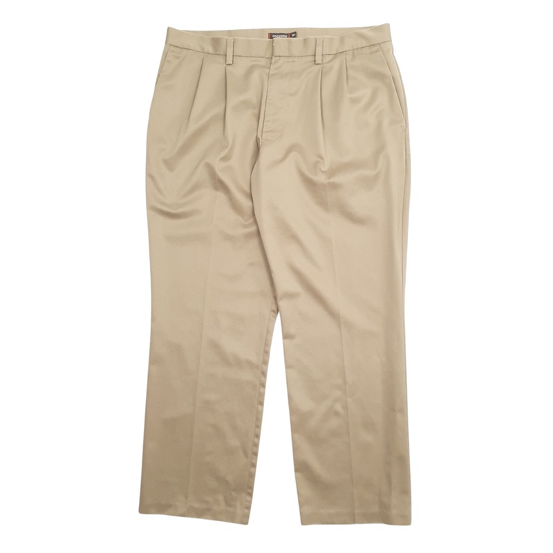 Mens Dockers Double Pleated Beige Chino Cotton Blend  Trousers Mens W36 L30