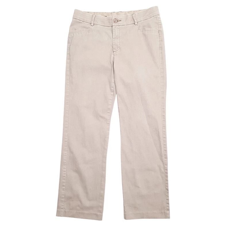 Womens Lee No Gap Waistband Khaki Formal Cotton Blend  Trousers Womens UK10