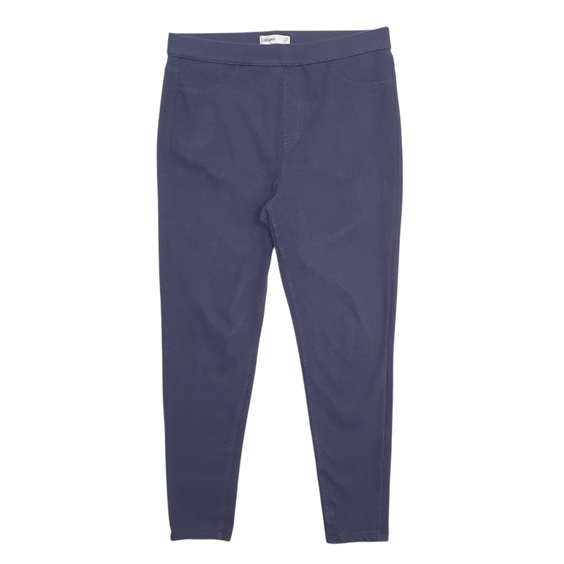 Womens M&S Jeggings Navy Jogger Cotton Blend  Trousers Womens UK14