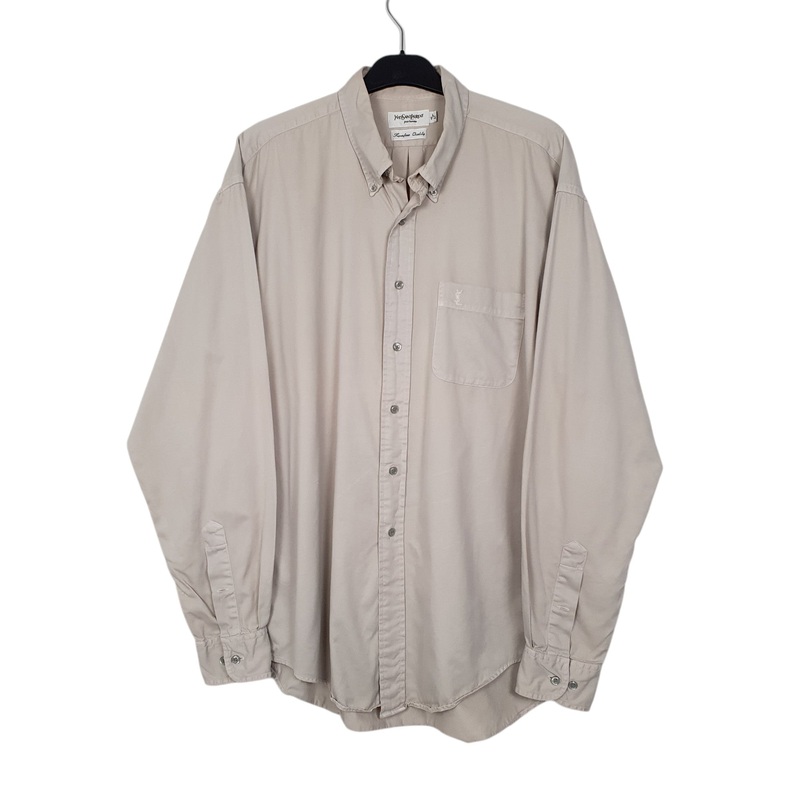 Yves Saint Laurent Long Sleeve Regular Fit Cotton Shirt Mens L