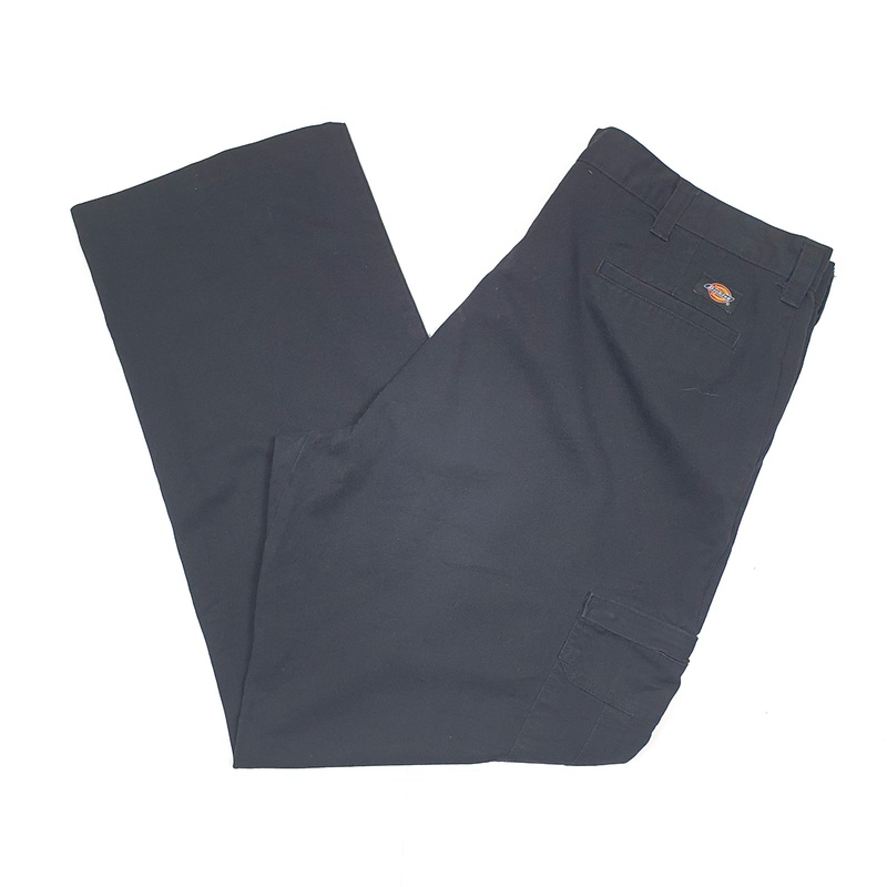 Mens Dickies Black Cargo Trousers W42 L32