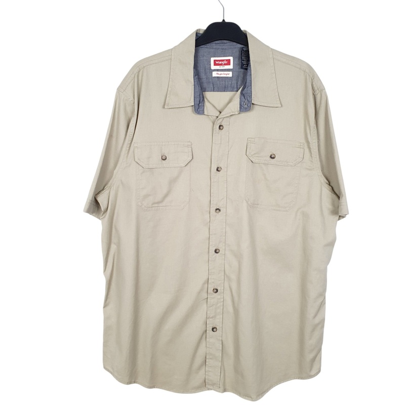 Wrangler Work Flex Comfort Short Sleeve Regular Fit Cotton Shirt Mens L
