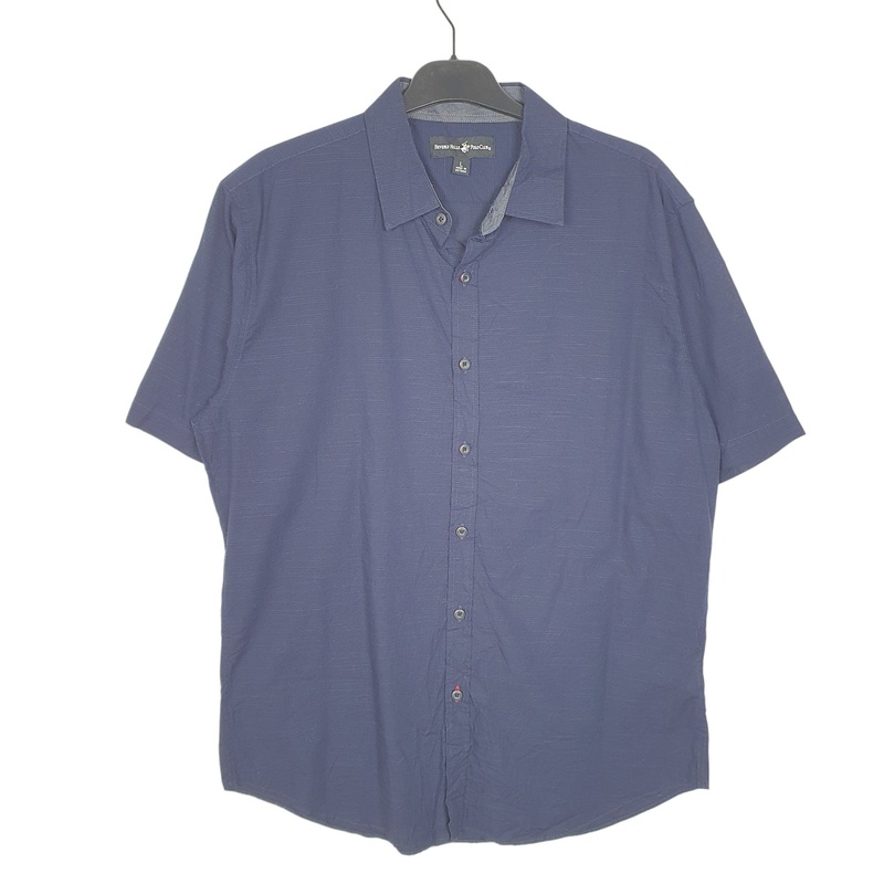 Beverly Hills Polo Club Short Sleeve Regular Fit Cotton Shirt Mens L