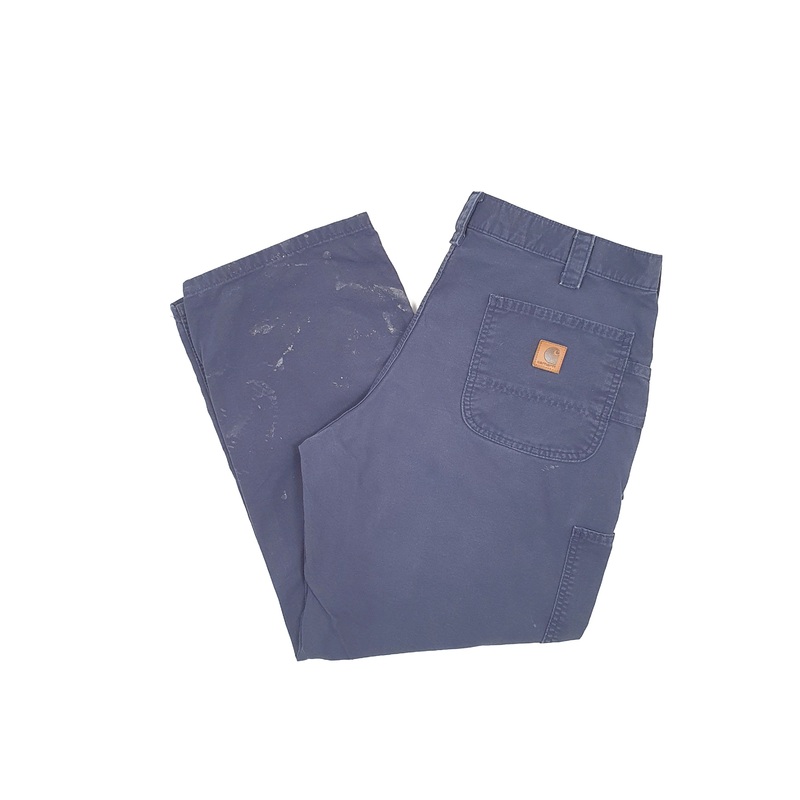 Mens Carhartt Navy Carpenter Trousers W38 L29