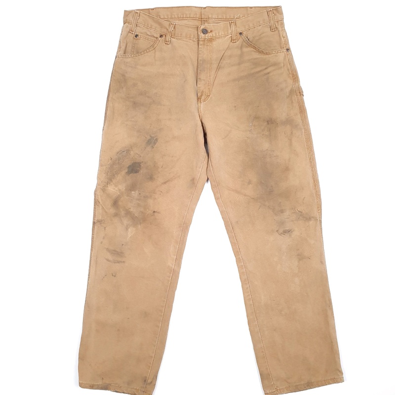 Mens Dickies Brown Carpenter Trousers W34 L31