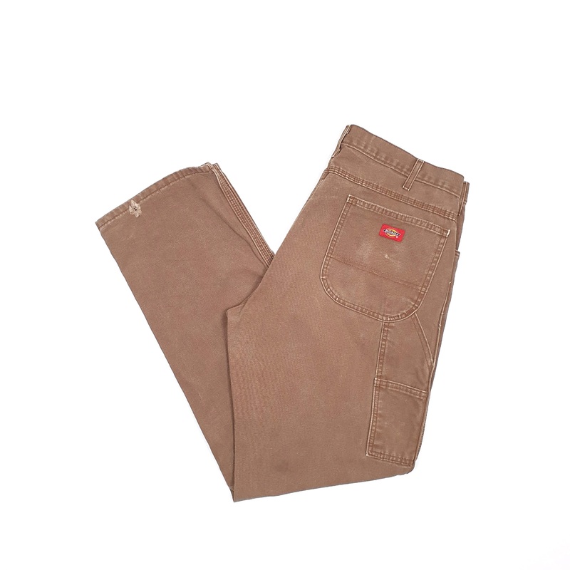 Mens Dickies Brown Carpenter Trousers W36 L34