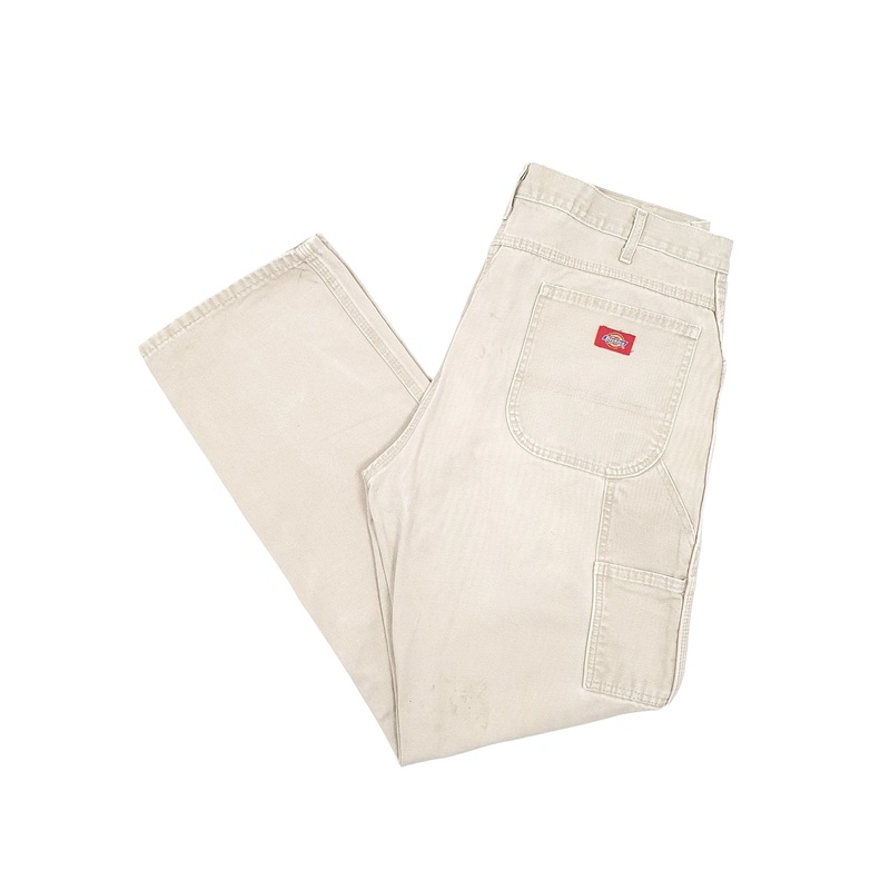 Mens Dickies Cream Carpenter Trousers W38 L34