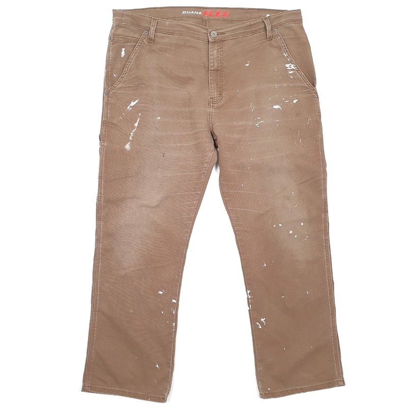 Mens Dickies Flex stretch Brown Carpenter Trousers W40 L28