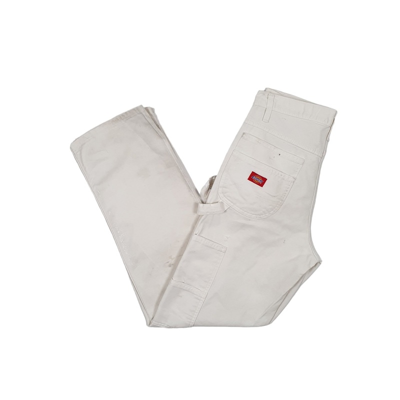 Mens Dickies White Carpenter Trousers W30 L31