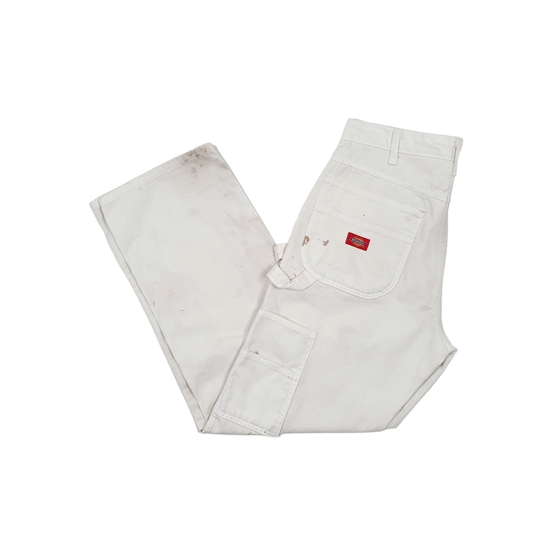 Mens Dickies White Carpenter Trousers W31 L31
