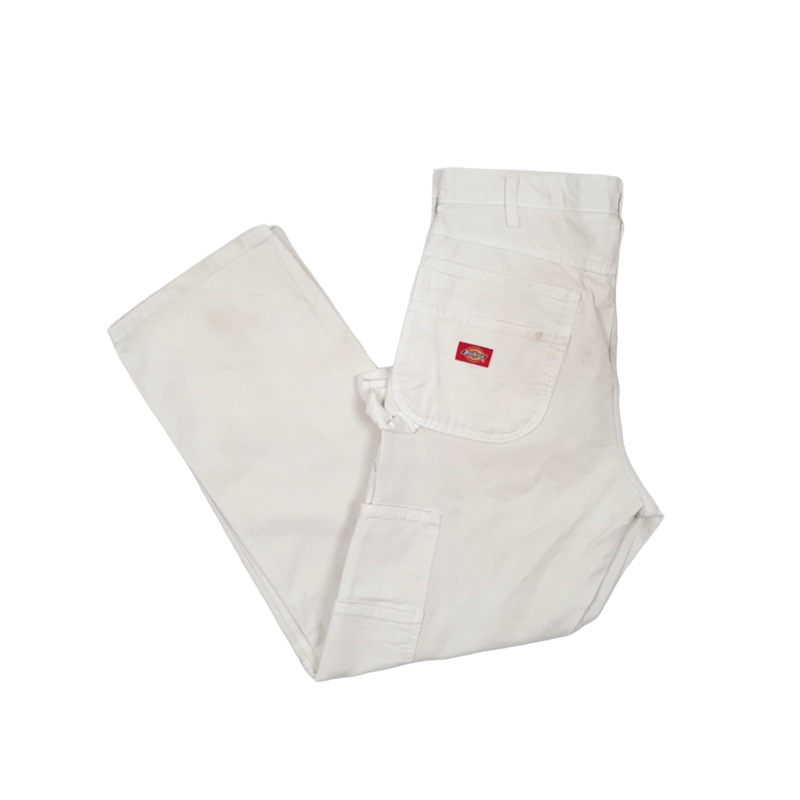 Mens Dickies White Carpenter Trousers W34 L29