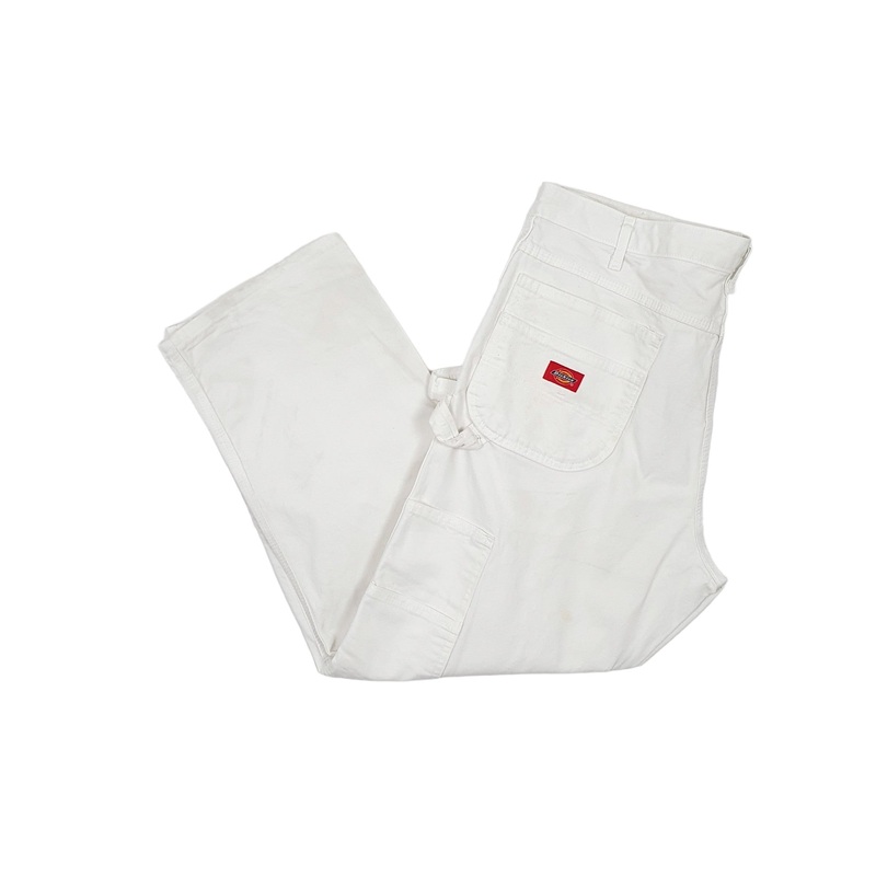 Mens Dickies White Carpenter Trousers W36 L28
