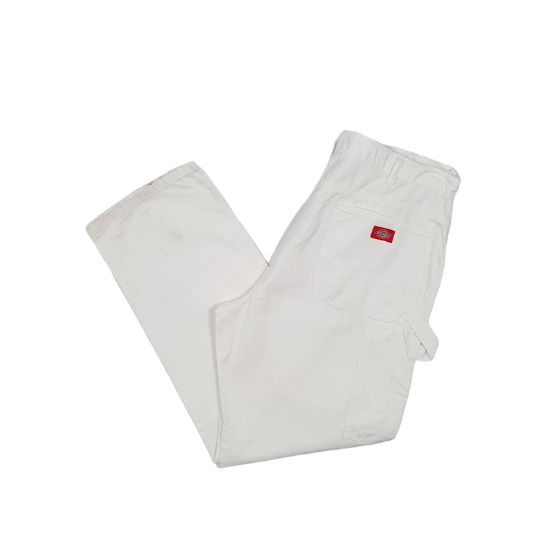 Mens Dickies White Carpenter Trousers W36 L30
