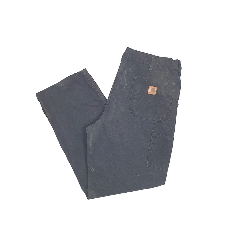 Mens Carhartt Black Carpenter Trousers W38 L31