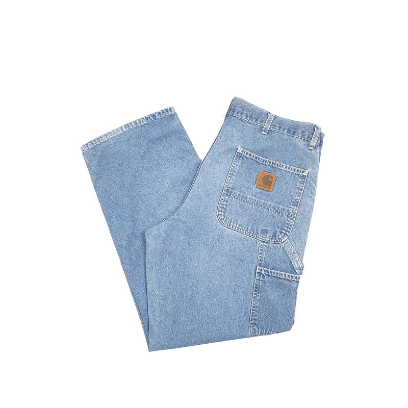 Mens Carhartt Carpenter Blue Trousers W36 L30