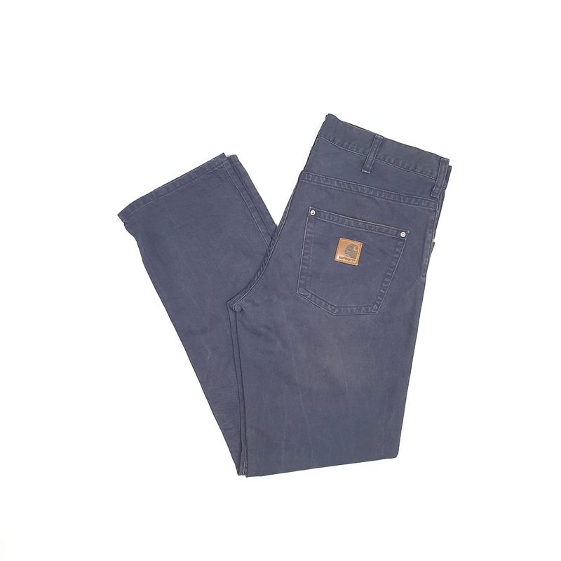 Mens Carhartt Heavy Slim Navy Chino Trousers W34 L31