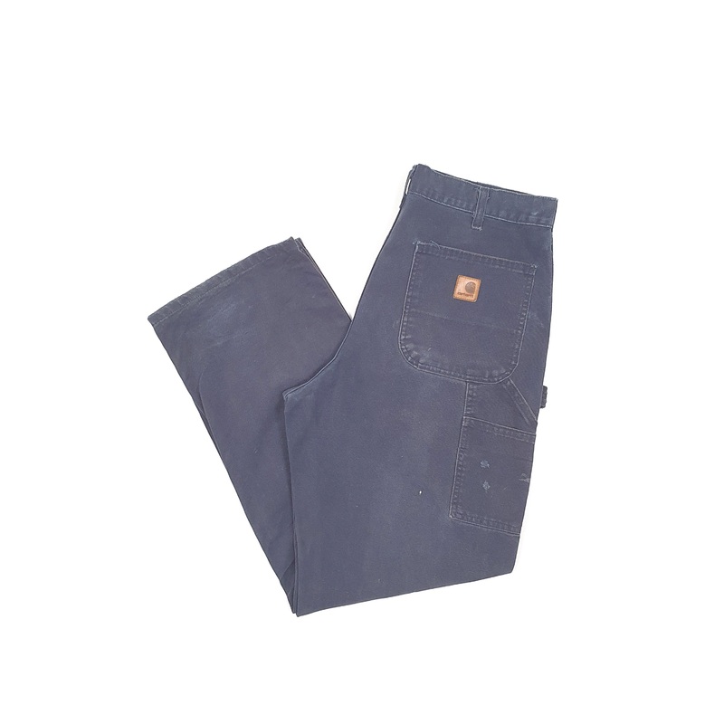 Mens Carhartt Navy Carpenter Trousers W34 L31