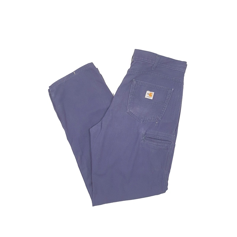 Mens Carhartt Work Pants Navy Chino Trousers W36 L34
