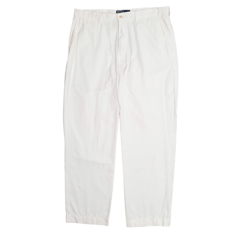 Mens Polo Ralph Lauren White Chino Cotton  Trousers Mens W35 L30