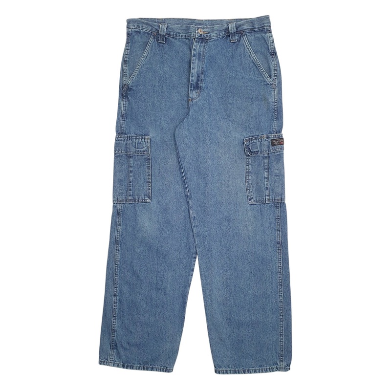 Mens Wrangler Blue Cargo Cotton  Trousers Mens W34 L31