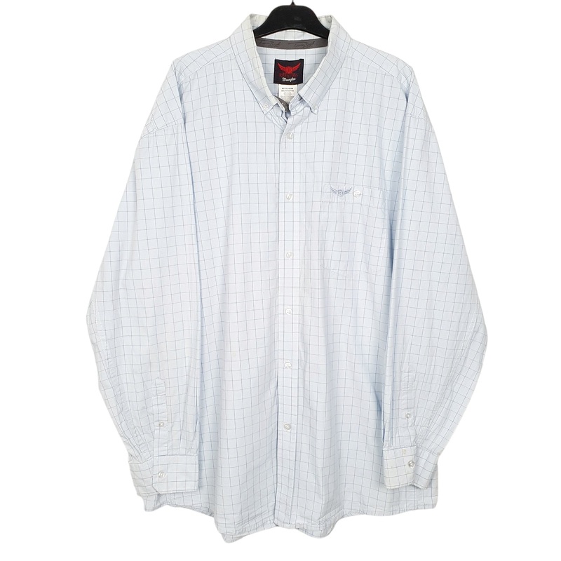 Wrangler Trevor Brazile Relentless Long Sleeve Regular Fit Check Cotton Shirt Mens XXL