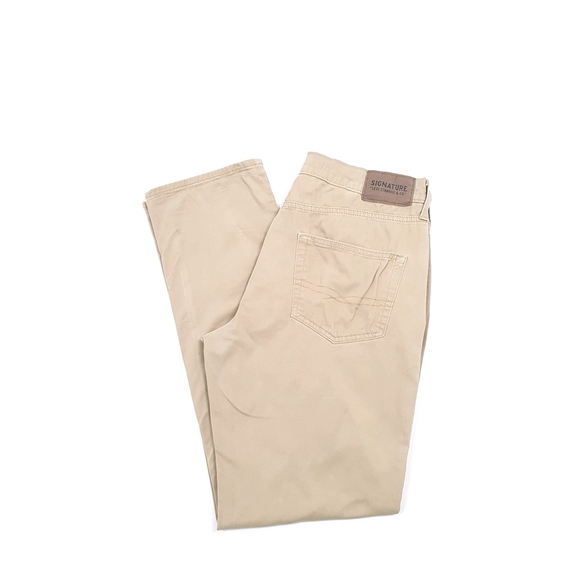 Mens Levis Athletic Tapered Beige Chino Trousers W32 L31