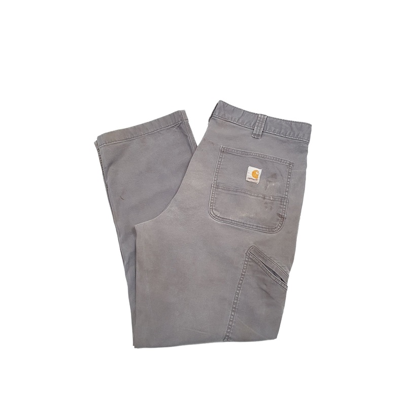 Mens Carhartt Relaxed Grey Carpenter Trousers W36 L29