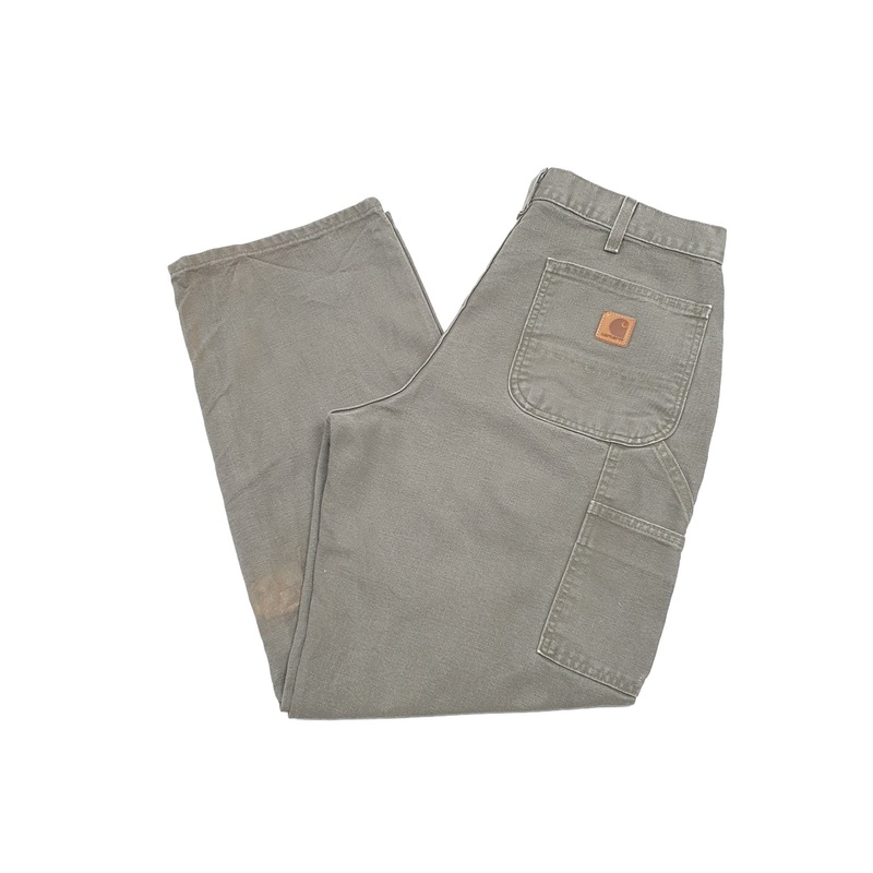 Mens Carhartt Khaki Carpenter Trousers W34 L30
