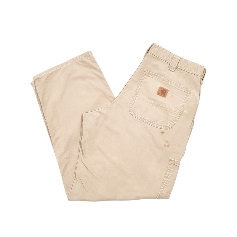 Mens Carhartt Light Weight Brown Carpenter Trousers W34 L29