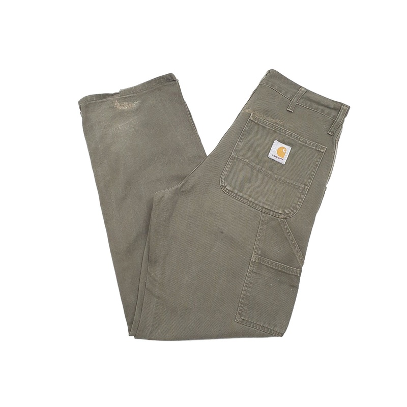 Mens Carhartt Light Weight Khaki Carpenter Trousers W32 L32