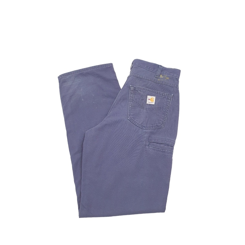 Mens Carhartt Navy Carpenter Trousers W32 L35