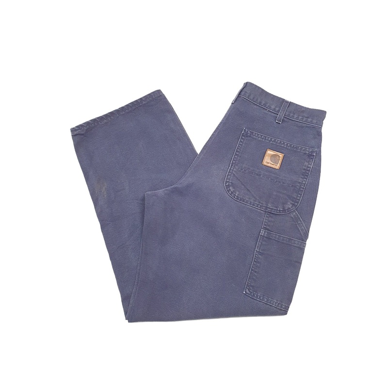 Mens Carhartt Navy Carpenter Trousers W34 L29