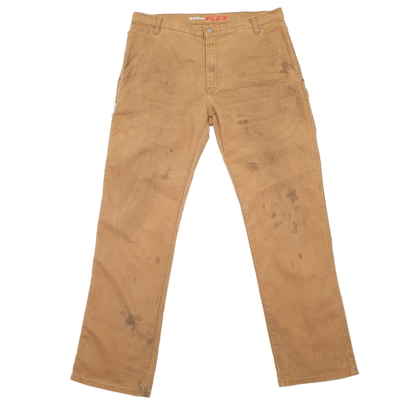 Mens Dickies Flex Brown Carpenter Trousers W38 L33