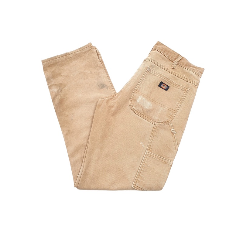 Mens Dickies Lined Beige Carpenter Trousers W32 L33