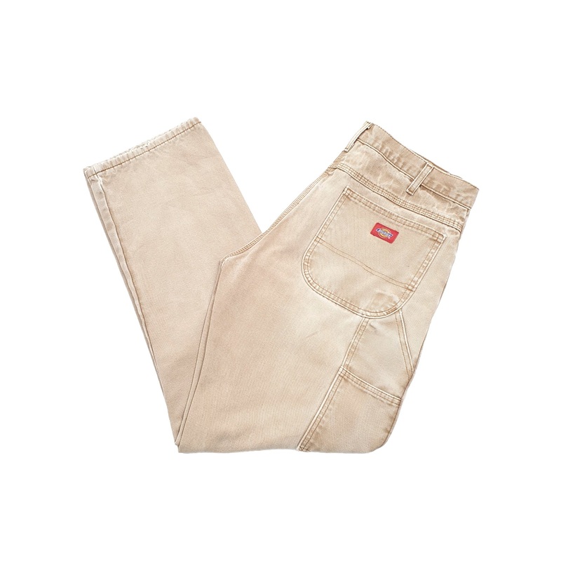 Mens Dickies Lined Beige Carpenter Trousers W34 L31