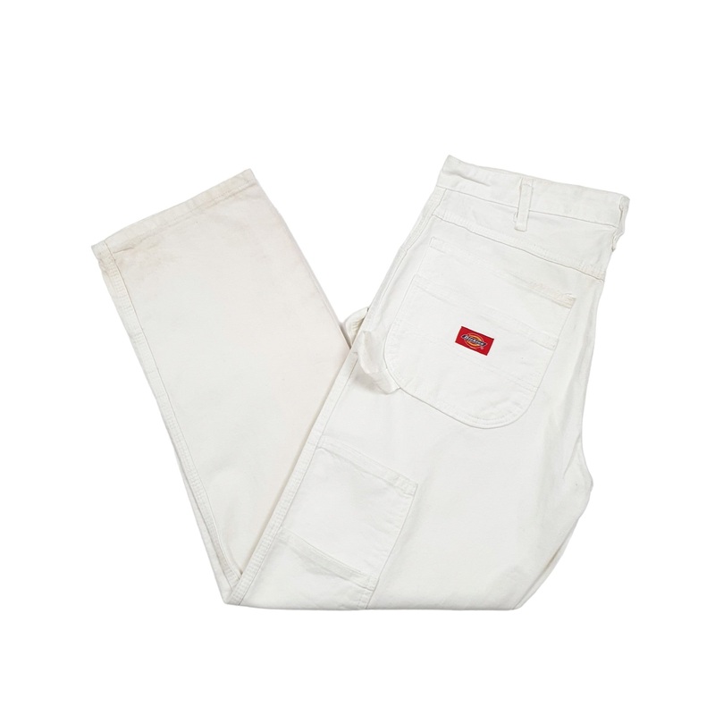 Mens Dickies Painter White Carpenter Trousers W32 L29