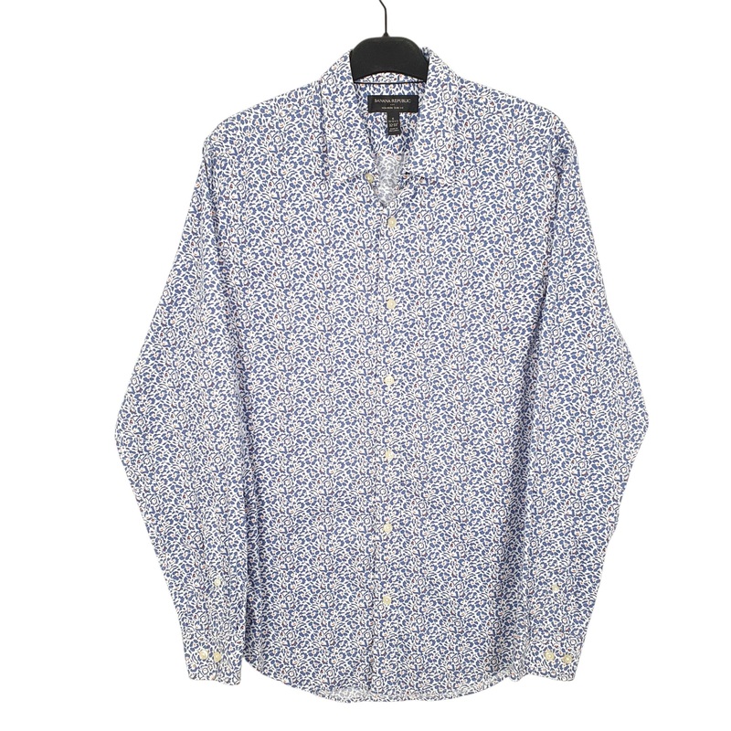 Banana Republic Floral Flowers Long Sleeve Slim Fit Cotton Shirt Mens S