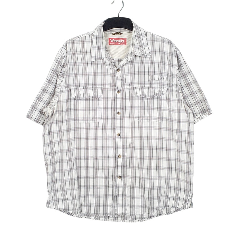 Wrangler Short Sleeve Regular Fit Check Cotton Shirt Mens L